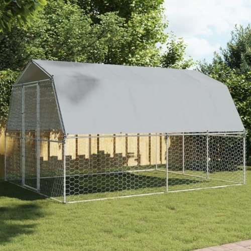 Homgoday Dekoration für Möbel, Käfige für Hunde, 2 Stück, mit Dach und Tür, silberfarben, aus verzinktem Stahl, Möbel für Innen- und Außenbereiche, für Wohnzimmer, Büro, Modell 3294909 Homgoday Dekoration für Möbel, Käfige für Hunde, 2 Stück, mit Dach und Tür, silberfarben, aus verzinktem Stahl, Möbel für Innen- und Außenbereiche, für Wohnzimmer, Büro, Modell 3294909 von Homgoday