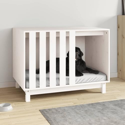 Homgoday Dekoration für Möbel, weißes Hundehaus 90 x 60 x 67 cm aus massivem Kiefernholz Möbel für den Innen- und Außenbereich für Wohnzimmer Büro Homgoday Dekoration für Möbel, weißes Hundehaus 90 x 60 x 67 cm aus massivem Kiefernholz Möbel für den Innen- und Außenbereich für Wohnzimmer Büro von Homgoday