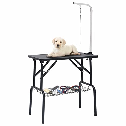 Homgoday Einstellbarer Pflegetisch für Hunde mit 1 Ring und Korb, Möbel für Haus Innen Außen Wohnzimmer Schlafzimmer Homgoday Einstellbarer Pflegetisch für Hunde mit 1 Ring und Korb, Möbel für Haus Innen Außen Wohnzimmer Schlafzimmer von Homgoday