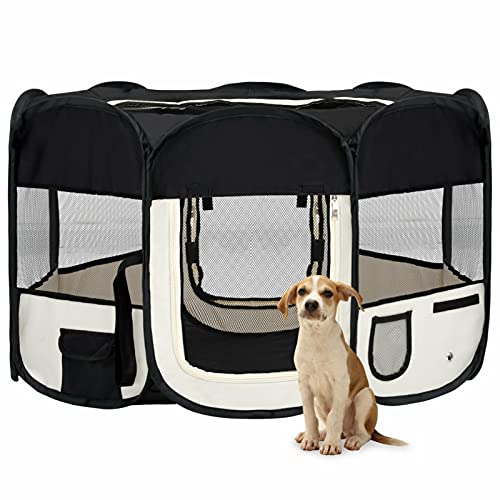 Homgoday Faltbarer Hundelaufstall mit Tragetasche Schwarz 125x125x61cm, Laufstall geeignet für Hunde/Welpen/Katzen & Kaninchen faltbar ideal für Indoor/Outdoor Hund und Haustier Laufstall Hundegehege Homgoday Faltbarer Hundelaufstall mit Tragetasche Schwarz 125x125x61cm, Laufstall geeignet für Hunde/Welpen/Katzen & Kaninchen faltbar ideal für Indoor/Outdoor Hund und Haustier Laufstall Hundegehege von Homgoday