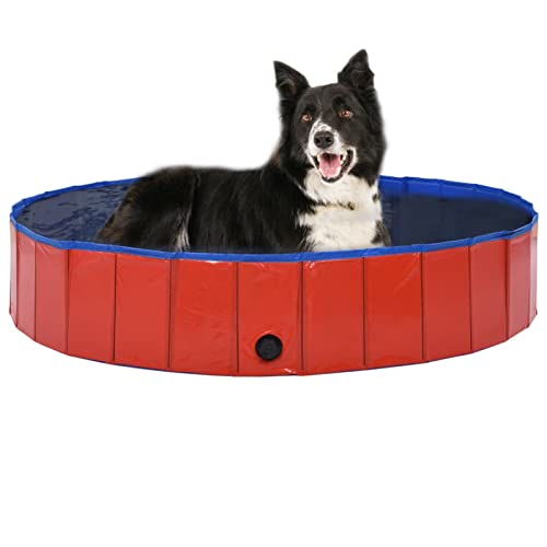 Homgoday Faltbarer Hundepool rot 160 x 30 cm aus PVC, Möbel für Haus Innen Außen Wohnzimmer Schlafzimmer Homgoday Faltbarer Hundepool rot 160 x 30 cm aus PVC, Möbel für Haus Innen Außen Wohnzimmer Schlafzimmer von Homgoday