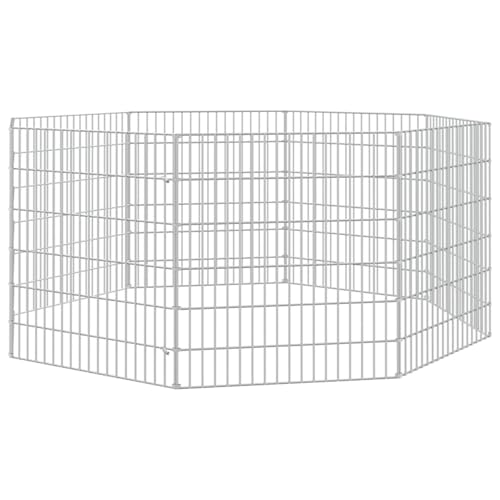 Homgoday Freilaufgehege 8-teilig 54x60 cm Verzinktes Eisen Tiergehege Model171574 von Homgoday