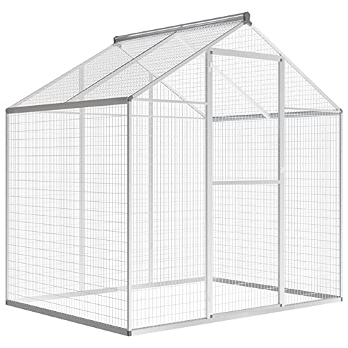 Homgoday Gartenvoliere aus Aluminium, 178 x 122 x 194 cm, Tierkäfig, Käfig für Hühner, Kaninchen Homgoday Gartenvoliere aus Aluminium, 178 x 122 x 194 cm, Tierkäfig, Käfig für Hühner, Kaninchen von Homgoday