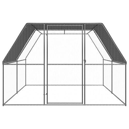 Homgoday Geräumiger Hühnerkäfig aus verzinktem Stahl mit PE-Dach, Silbergrau, 3x4x2m, mit Schloss Model3089324 Homgoday Geräumiger Hühnerkäfig aus verzinktem Stahl mit PE-Dach, Silbergrau, 3x4x2m, mit Schloss Model3089324 von Homgoday