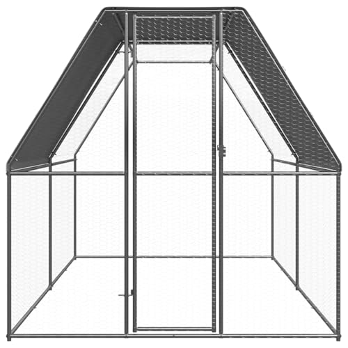 Homgoday Geräumiger Hühnerkäfig aus verzinktem Stahl mit wasserbeständiger Überdachung - 2x4x2m (BxTxH) Model3089319 von Homgoday
