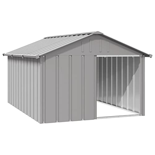 Homgoday Graues Hundehaus 116,5 x 153 x 81,5 cm aus verzinktem Stahl, Möbel, Hundekäfig für den Innenbereich, Hundekäfig, Hundekäfig, für den Außenbereich Homgoday Graues Hundehaus 116,5 x 153 x 81,5 cm aus verzinktem Stahl, Möbel, Hundekäfig für den Innenbereich, Hundekäfig, Hundekäfig, für den Außenbereich von Homgoday