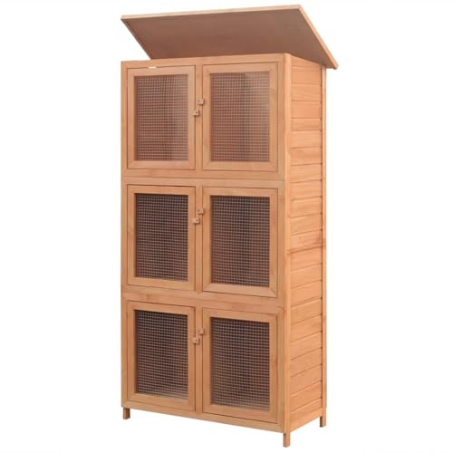 Homgoday Hochwertiger Holz-Kaninchenstall Deluxe | 6 Separate Boxen | Witterungsbeständig | 102x48x180 cm Model170347 Homgoday Hochwertiger Holz-Kaninchenstall Deluxe | 6 Separate Boxen | Witterungsbeständig | 102x48x180 cm Model170347 von Homgoday