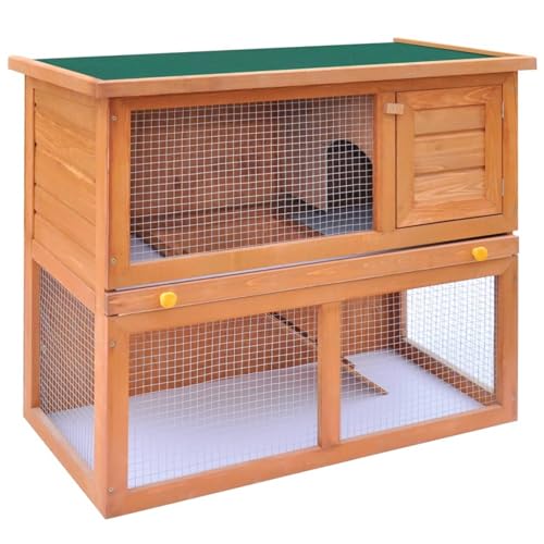 Homgoday Hochwertiger Holz-Kaninchenstall mit großem Platz und Schutzdach - 90x45x80 cm Model170158 Homgoday Hochwertiger Holz-Kaninchenstall mit großem Platz und Schutzdach - 90x45x80 cm Model170158 von Homgoday