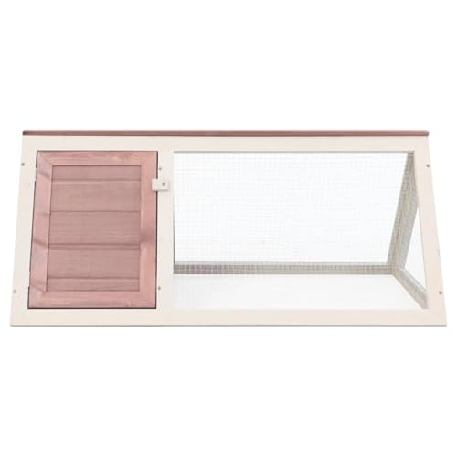 Homgoday Holz-Kaninchenstall Deluxe - Braun & Weiß, 98x50x41 cm, wetterfest, für Kleintiere Model170853 von Homgoday