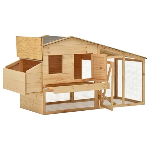 Homgoday Hühnerstall aus Holz mit Stahldrahtfenster, 178x67x92 cm, für Komfortables Leben und einfache Reinigung - Massives Kiefernholz, 2 Stockwerke, Legebox Model170915 Homgoday Hühnerstall aus Holz mit Stahldrahtfenster, 178x67x92 cm, für Komfortables Leben und einfache Reinigung - Massives Kiefernholz, 2 Stockwerke, Legebox Model170915 von Homgoday
