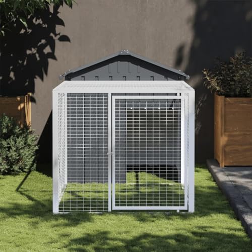 Homgoday Hühnerstall mit Laufbereich, Anthrazit, 117 x 201 x 123 cm, verzinkter Stahl, Käfig für Tiere, Hühner, Kaninchen Homgoday Hühnerstall mit Laufbereich, Anthrazit, 117 x 201 x 123 cm, verzinkter Stahl, Käfig für Tiere, Hühner, Kaninchen von Homgoday