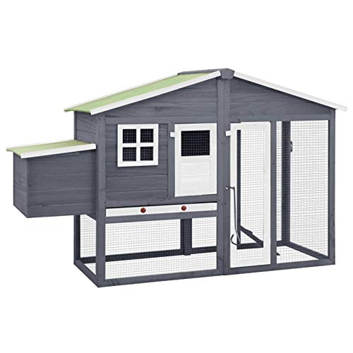 Homgoday Hühnerstall mit Nistkasten Grau Weiß aus Fichtenholz Käfig Tierkäfig Hühnerkäfig Outdoor für Geflügel Hühnerstall Kaninchen Homgoday Hühnerstall mit Nistkasten Grau Weiß aus Fichtenholz Käfig Tierkäfig Hühnerkäfig Outdoor für Geflügel Hühnerstall Kaninchen von Homgoday