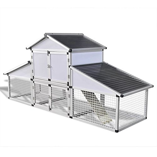 Homgoday Hühnerstall mit Rampen und Nistkasten aus Aluminium, Käfig für Tiere, Hühnerkäfig für Geflügel, Hühnerstall, Kaninchen Homgoday Hühnerstall mit Rampen und Nistkasten aus Aluminium, Käfig für Tiere, Hühnerkäfig für Geflügel, Hühnerstall, Kaninchen von Homgoday