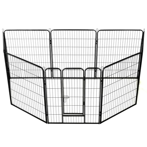 Homgoday Hunde-Laufgitter 8 Paneele Stahl 80 x 100 cm Schwarz Hundezaun Model170574 Homgoday Hunde-Laufgitter 8 Paneele Stahl 80 x 100 cm Schwarz Hundezaun Model170574 von Homgoday