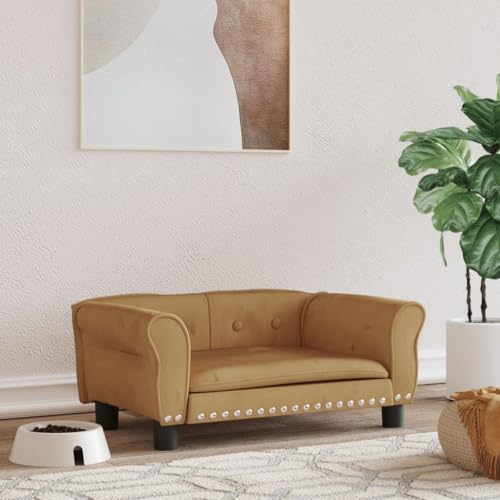 Homgoday Hundebett, Hundebett, braun, 70 x 45 x 30 cm, aus Samt, Hundebett, Hundehütte, Hundehütte, weiches Hundebett, Hundehütte für drinnen Homgoday Hundebett, Hundebett, braun, 70 x 45 x 30 cm, aus Samt, Hundebett, Hundehütte, Hundehütte, weiches Hundebett, Hundehütte für drinnen von Homgoday