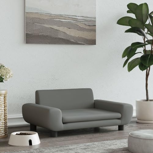 Homgoday Hundebett Dunkelgrau 70 x 45 x 33 cm aus Samt, Hundebett für Hunde, Hundehütte, Hundehütte, weiches Hundebett, Hundehütte für den Innenbereich von Homgoday