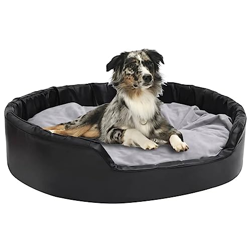 Homgoday Hundebett Hundebett Hundehütte Weiche Hundehütte für Innen Hundebett Schwarz und Grau 99 x 89 x 21 cm Plüsch und Kunstleder Model171256 Homgoday Hundebett Hundebett Hundehütte Weiche Hundehütte für Innen Hundebett Schwarz und Grau 99 x 89 x 21 cm Plüsch und Kunstleder Model171256 von Homgoday