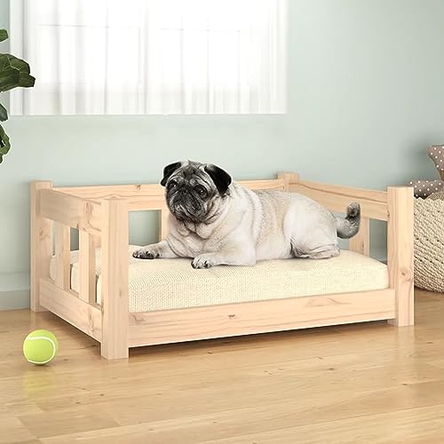 Homgoday Hundebett Hundesofa Hundebetten Welpenbett Haustiersofa Katzensofa Hundecouch Hundebett Haustierbett Hundeschlafplatz 65,5x50,5x28 cm Massivholz Kiefer von Homgoday