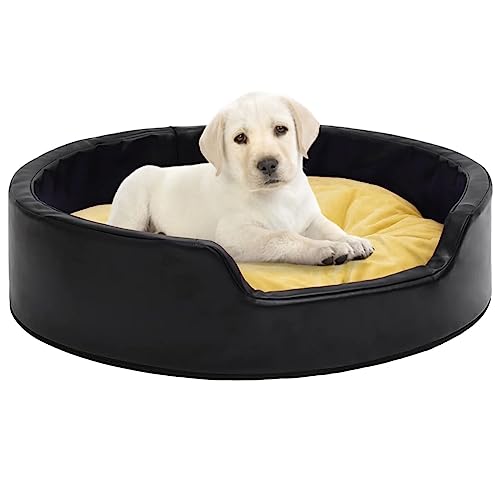 Homgoday Hundebett Schwarz und Gelb 99x89x21cm Plüsch und Kunstleder, Hundebett Große Katzenbetten für Indoor Katzen und Welpen, Hundebett Sofa, Hundebett Matte für mittelgroße und große Haustiere Homgoday Hundebett Schwarz und Gelb 99x89x21cm Plüsch und Kunstleder, Hundebett Große Katzenbetten für Indoor Katzen und Welpen, Hundebett Sofa, Hundebett Matte für mittelgroße und große Haustiere von Homgoday