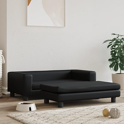 Homgoday Hundebett mit Verlängerung, schwarz, 100 x 50 x 30 cm, aus Kunstleder, Hundebett Cuia für Hunde, Cuia für Hunde, Kuia, weich, für Hunde und Welpen Homgoday Hundebett mit Verlängerung, schwarz, 100 x 50 x 30 cm, aus Kunstleder, Hundebett Cuia für Hunde, Cuia für Hunde, Kuia, weich, für Hunde und Welpen von Homgoday
