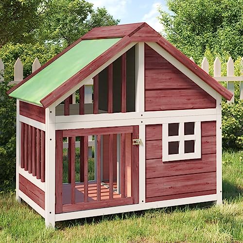 Homgoday Hundehütte aus massivem Kiefernholz, Mokka, 96 x 60,5 x 87 cm, Hundehütte für den Außenbereich, Tierhaus, Zwinger, Haustier, Käfig für Garten, Hof Homgoday Hundehütte aus massivem Kiefernholz, Mokka, 96 x 60,5 x 87 cm, Hundehütte für den Außenbereich, Tierhaus, Zwinger, Haustier, Käfig für Garten, Hof von Homgoday