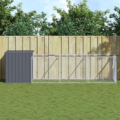 Homgoday Hundehütte mit Auslauf Anthrazit 110x405x110cm Verzinkter Stahl Outdoor Indoor Pet Puppy Dog House Home Shelter Zwinger Pet Shelter Tiere & Haustierbedarf Homgoday Hundehütte mit Auslauf Anthrazit 110x405x110cm Verzinkter Stahl Outdoor Indoor Pet Puppy Dog House Home Shelter Zwinger Pet Shelter Tiere & Haustierbedarf von Homgoday