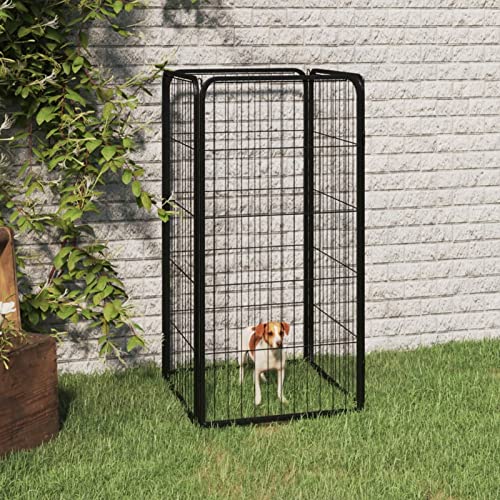 Homgoday Hundekäfig, 4 Paneele, schwarz, 50 x 100 cm, pulverbeschichteter Stahl, Hundekäfig, Hundekäfig für den Innenbereich, Hundekäfig, Käfig für Hunde, für den Außenbereich Homgoday Hundekäfig, 4 Paneele, schwarz, 50 x 100 cm, pulverbeschichteter Stahl, Hundekäfig, Hundekäfig für den Innenbereich, Hundekäfig, Käfig für Hunde, für den Außenbereich von Homgoday