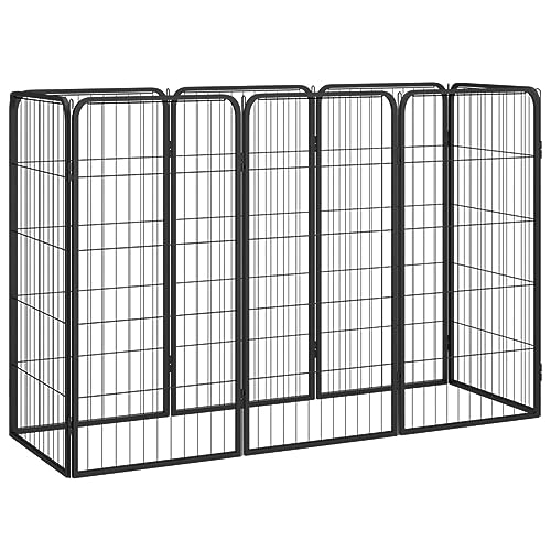 Homgoday Hundekäfig, 8 Paneele, schwarz, 50 x 100 cm, pulverbeschichteter Stahl, Hundekäfig, Hundekäfig für den Innenbereich, Hundekäfig, Käfig für Hunde, für den Außenbereich Homgoday Hundekäfig, 8 Paneele, schwarz, 50 x 100 cm, pulverbeschichteter Stahl, Hundekäfig, Hundekäfig für den Innenbereich, Hundekäfig, Käfig für Hunde, für den Außenbereich von Homgoday
