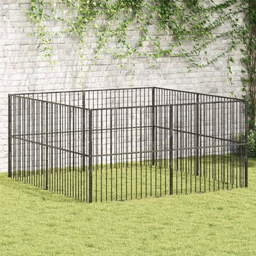Homgoday Hundekäfig, 8 Paneele, schwarz, verzinkter Stahl, Hundekäfig, Hundekäfig für den Innenbereich, Kennel für Hunde, Hundekäfige für Hunde im Freien, Modell 3209553 Homgoday Hundekäfig, 8 Paneele, schwarz, verzinkter Stahl, Hundekäfig, Hundekäfig für den Innenbereich, Kennel für Hunde, Hundekäfige für Hunde im Freien, Modell 3209553 von Homgoday