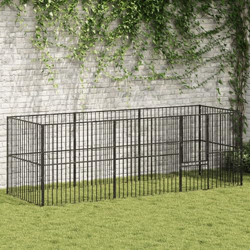 Homgoday Hundekäfig, 8 Paneele, schwarz, verzinkter Stahl, Hundekäfig, Hundekäfig für den Innenbereich, Kennel für Hunde, Hundekäfige für Hunde im Freien, Modell 3209557 Homgoday Hundekäfig, 8 Paneele, schwarz, verzinkter Stahl, Hundekäfig, Hundekäfig für den Innenbereich, Kennel für Hunde, Hundekäfige für Hunde im Freien, Modell 3209557 von Homgoday