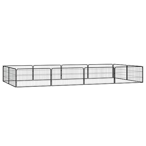 Homgoday Hundekäfig, Hundekäfig, 12 Paneele, schwarz, 100 x 50 cm, pulverbeschichteter Stahl, Hundekäfig, Hundekäfig für den Innenbereich, Modell 3115968 Homgoday Hundekäfig, Hundekäfig, 12 Paneele, schwarz, 100 x 50 cm, pulverbeschichteter Stahl, Hundekäfig, Hundekäfig für den Innenbereich, Modell 3115968 von Homgoday