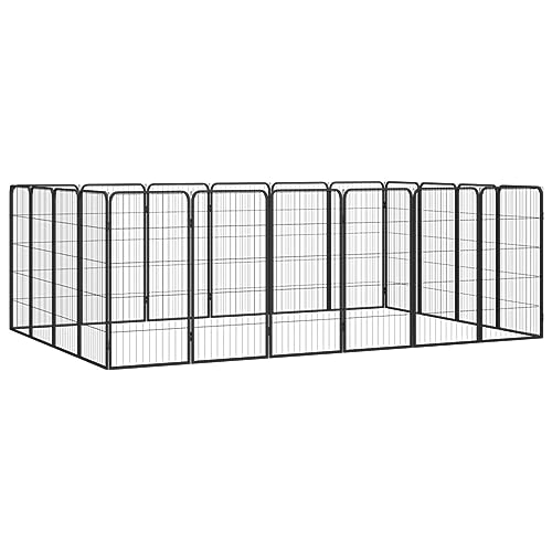 Homgoday Hundekäfig, Hundekäfig, 20 Paneele, schwarz, 50 x 100 cm, pulverbeschichteter Stahl, Hundekäfig, Käfig für Hunde, Käfig für Hunde, für den Außenbereich Homgoday Hundekäfig, Hundekäfig, 20 Paneele, schwarz, 50 x 100 cm, pulverbeschichteter Stahl, Hundekäfig, Käfig für Hunde, Käfig für Hunde, für den Außenbereich von Homgoday