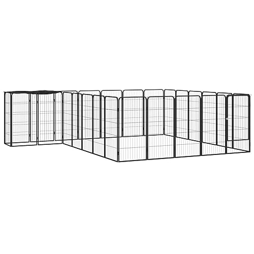Homgoday Hundekäfig, Hundekäfig, 26 Paneele, schwarz, 50 x 100 cm, pulverbeschichteter Stahl, Hundekäfig, Käfig für Hunde, Käfig für Hunde, für den Außenbereich Homgoday Hundekäfig, Hundekäfig, 26 Paneele, schwarz, 50 x 100 cm, pulverbeschichteter Stahl, Hundekäfig, Käfig für Hunde, Käfig für Hunde, für den Außenbereich von Homgoday