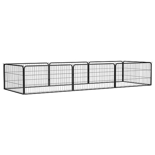 Homgoday Hundekäfig, Hundekäfig, 8 Paneele, schwarz, 100 x 50 cm, pulverbeschichteter Stahl, Hundekäfig, Käfig für Hunde, Käfig für Hunde, für den Außenbereich, Modell 3115967 Homgoday Hundekäfig, Hundekäfig, 8 Paneele, schwarz, 100 x 50 cm, pulverbeschichteter Stahl, Hundekäfig, Käfig für Hunde, Käfig für Hunde, für den Außenbereich, Modell 3115967 von Homgoday