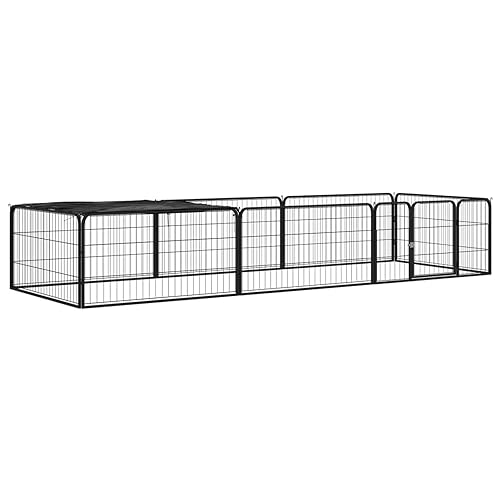 Homgoday Hundekäfig, Hundekäfig, 8 Paneele, schwarz, 100 x 50 cm, pulverbeschichteter Stahl, Hundekäfig, Käfig für Hunde, Käfig für Hunde, für den Außenbereich, Modell 3115976 Homgoday Hundekäfig, Hundekäfig, 8 Paneele, schwarz, 100 x 50 cm, pulverbeschichteter Stahl, Hundekäfig, Käfig für Hunde, Käfig für Hunde, für den Außenbereich, Modell 3115976 von Homgoday