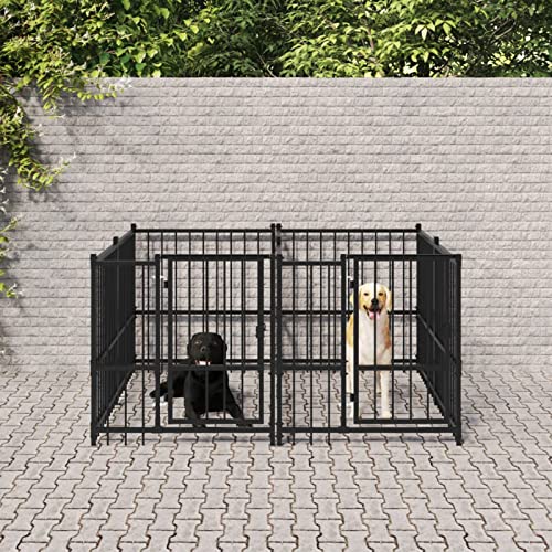 Homgoday Hundekäfig, Hundekäfig für den Außenbereich aus Stahl, 3,75 m², Hundekäfig für den Innenbereich, Kennel für Hunde, Hundekäfige, Hundegehege, für den Außenbereich, Modell 3124579 Homgoday Hundekäfig, Hundekäfig für den Außenbereich aus Stahl, 3,75 m², Hundekäfig für den Innenbereich, Kennel für Hunde, Hundekäfige, Hundegehege, für den Außenbereich, Modell 3124579 von Homgoday
