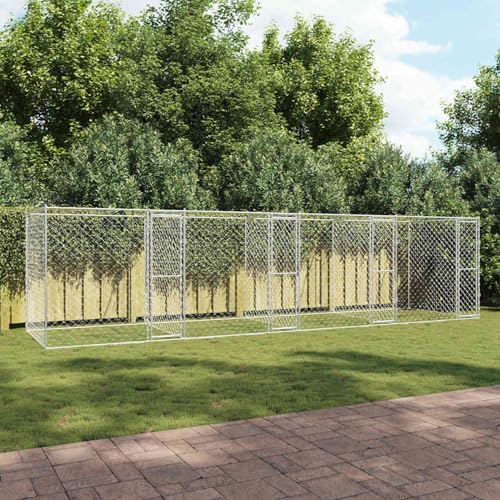 Homgoday Hundekäfig Silber 800 x 200 x 200 cm Verzinkter Stahl Hundekäfig Model3368308 von Homgoday
