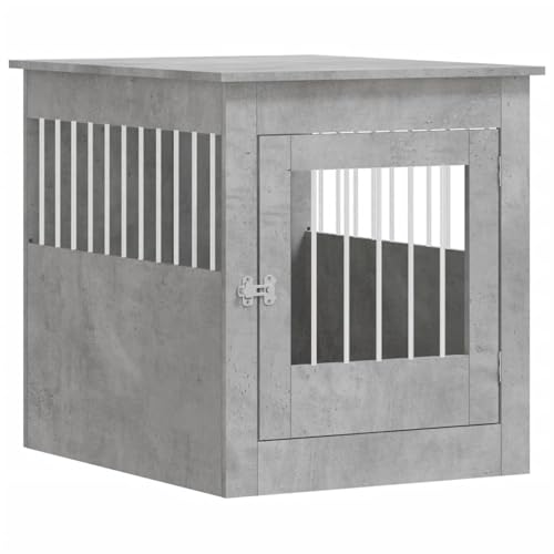 Homgoday Hundekäfig im Möbelstil Betongrau 64,5x80x71 cm Holzwerkstoff Hundetransportkäfig Model838333 von Homgoday