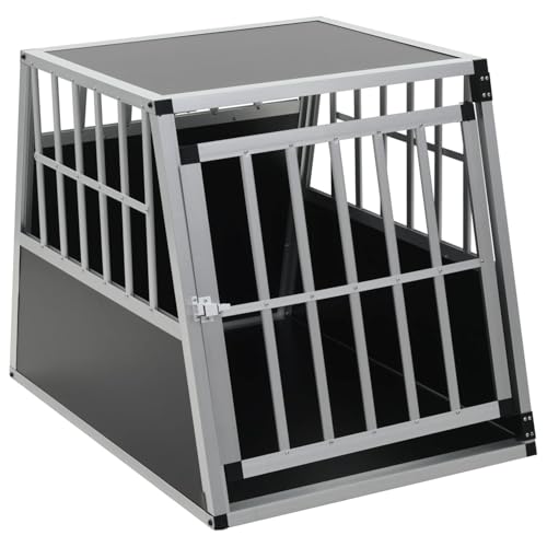 Homgoday Hundetransportbox mit Einzeltür 65 x 91 x 69,5 cm Hundetransportkäfig Model170664 von Homgoday