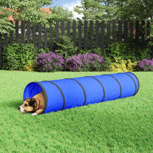 Homgoday Hundetunnel Blau Ø 40x200 cm Polyester Spielmöglichkeiten im Freien Model172189 von Homgoday