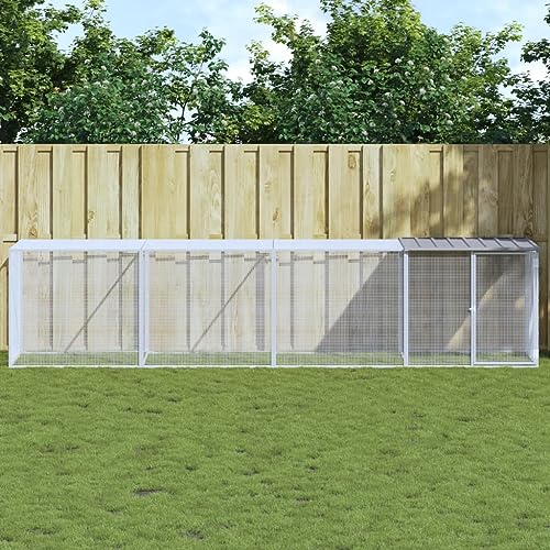 Homgoday Käfig Hühner Dach Hellgrau 403 x 98 x 90 cm Stahl verzinkt Tierkäfig Hühnerkäfig Outdoor für Geflügel Hühnerstall Kaninchen Homgoday Käfig Hühner Dach Hellgrau 403 x 98 x 90 cm Stahl verzinkt Tierkäfig Hühnerkäfig Outdoor für Geflügel Hühnerstall Kaninchen von Homgoday