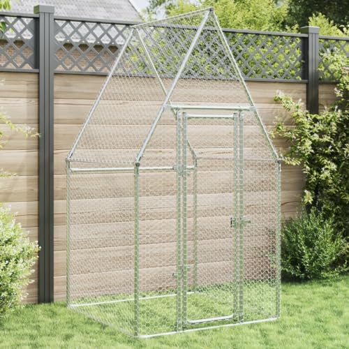 Homgoday Käfig für Hühner, Silber, 100 x 100 x 190 cm, aus verzinktem Stahl, Möbel, Tierkäfig für Hühner, Kaninchen Homgoday Käfig für Hühner, Silber, 100 x 100 x 190 cm, aus verzinktem Stahl, Möbel, Tierkäfig für Hühner, Kaninchen von Homgoday