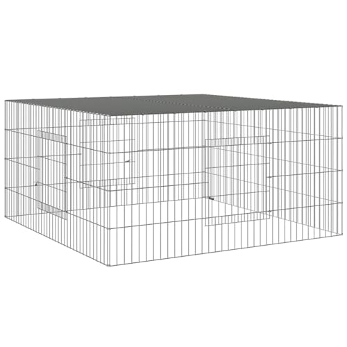 Homgoday Kaninchenkäfig 110x110x55 cm Verzinktes Eisen Haustierkäfig Model171562 von Homgoday