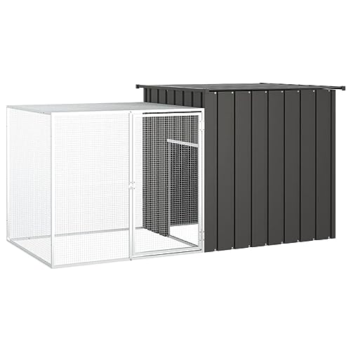 Homgoday Kaninchenkäfig aus verzinktem Stahl, Anthrazit, 200 x 91 x 100 cm, Käfige und Räume für Kleintiere, Produkt für Haustiere und Tiere Homgoday Kaninchenkäfig aus verzinktem Stahl, Anthrazit, 200 x 91 x 100 cm, Käfige und Räume für Kleintiere, Produkt für Haustiere und Tiere von Homgoday