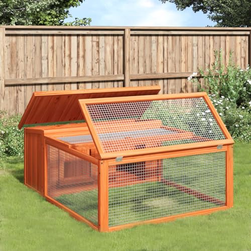 Homgoday Kaninchenstall Braun 117,5 x 97 x 47,5 cm Massivholz Kiefer Kaninchen Meerschweinchen Stall und Auslauf Holz Outdoor Kaninchenstall Kleintierhaus Haustierkäfig Haustierstall Transportbox Homgoday Kaninchenstall Braun 117,5 x 97 x 47,5 cm Massivholz Kiefer Kaninchen Meerschweinchen Stall und Auslauf Holz Outdoor Kaninchenstall Kleintierhaus Haustierkäfig Haustierstall Transportbox von Homgoday