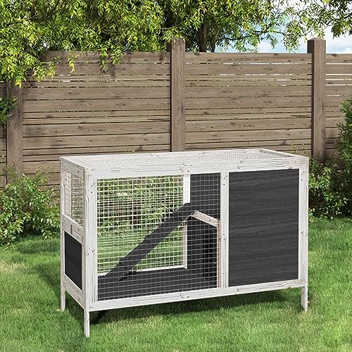 Homgoday Kaninchenstall Grau 103x44x69,5 cm Massivholz Kiefer Kaninchen Meerschweinchen Stall und Auslauf Holz Outdoor Kaninchenstall Kleintierhaus Haustierkäfig Haustierstall Transportbox Homgoday Kaninchenstall Grau 103x44x69,5 cm Massivholz Kiefer Kaninchen Meerschweinchen Stall und Auslauf Holz Outdoor Kaninchenstall Kleintierhaus Haustierkäfig Haustierstall Transportbox von Homgoday