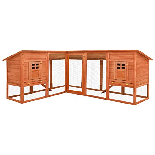 Homgoday Kaninchenstall für den Außenbereich, groß, braun, aus Massivholz, Tanne, Käfig für Hühner, Kaninchen Homgoday Kaninchenstall für den Außenbereich, groß, braun, aus Massivholz, Tanne, Käfig für Hühner, Kaninchen von Homgoday