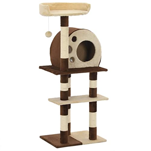 Homgoday Katzenbaum mit Kratzbaum aus Sisal 127 cm beige und braun, Katzenspielzeug, Katzenspielzeug, Kratzbaum für Katzen, Kratzbaum Homgoday Katzenbaum mit Kratzbaum aus Sisal 127 cm beige und braun, Katzenspielzeug, Katzenspielzeug, Kratzbaum für Katzen, Kratzbaum von Homgoday