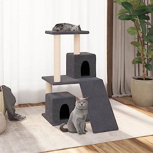 Homgoday Katzenbaum mit Kratzbaum aus Sisal Dunkelgrau 82 cm, Katzenspielzeug, Katzenspielzeug, Kratzbaum für Katzen, Kratzbaum Homgoday Katzenbaum mit Kratzbaum aus Sisal Dunkelgrau 82 cm, Katzenspielzeug, Katzenspielzeug, Kratzbaum für Katzen, Kratzbaum von Homgoday