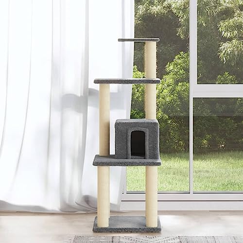 Homgoday Katzenbaum mit Kratzbaum aus Sisal Hellgrau 105 cm, Katzenspielzeug, Katzenspielzeug, Kratzbaum für Katzen, Kratzbaum Homgoday Katzenbaum mit Kratzbaum aus Sisal Hellgrau 105 cm, Katzenspielzeug, Katzenspielzeug, Kratzbaum für Katzen, Kratzbaum von Homgoday